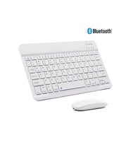 Sprange Vasoun-B10TB 10.1" Tablet İçin Uyumlu Slim Şarjlı Türkçe Bluetooth Klavye ve Mouse Seti (Beyaz)