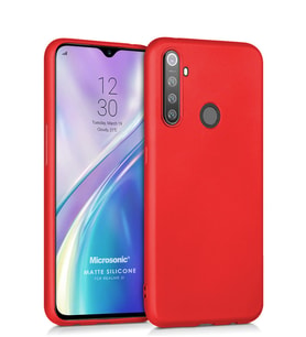 Microsonic Matte Silicone Realme 5i Kılıf (Kırmızı)