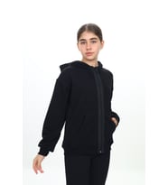 Toontoy Kız Çocuk Kapüşonlu Hırka (Siyah)