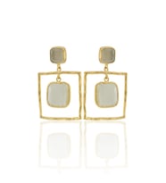Kadir Jewellery 22 Ayar Altın Kaplama Kadın Sallantılı Küpe -El İşçiliği Ve Hipoalerjenik Küpe (Beyaz)