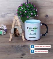 Mekatronik Mühendisi Kupa Bardak Beyaz ve Fotoğraflı Ahşap Anahtarlık Hediye (Model 9)