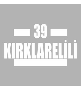 39 Kırklarelili Araba Sticker siyah 16x9 CM (Beyaz)