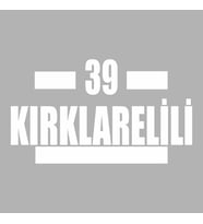 39 Kırklarelili Araba Sticker siyah 16x9 CM (Beyaz)