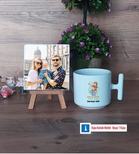 Babalar Günü Hediyesi Fotoğraflı Dekoratif Taş, Kupa Bardak Beyaz Hediye Babaya Hediye (Model 12)