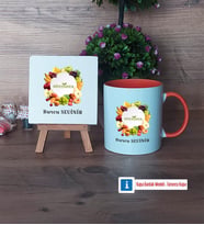 Diyetisyen Dekoratif Taş, Kupa Bardak Kırmızı Hediye (Model 12)
