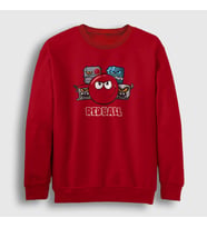 Presmono Unisex Beyaz Crew Oyun Red Ball Sweatshirt 357123tt (Kırmızı)