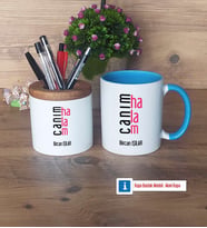 Halaya Hediye Kalemlik, Kupa Bardak T Kişiye Özel Hediye (Model 7)