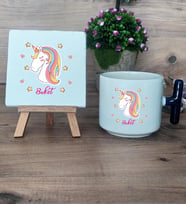Unicorn Hediye Seti Kupa Bardak T Kulplu ve Dekoratif Taş Kadın Arkadaşa Doğum Günü Hediyesi (Model 2)