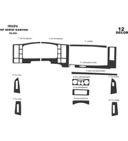 Meriç® Isuzu NPR Serisi Ön Torpido Kaplama Maun 12 Parça 2009-› (Karbon)