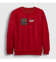 Presmono Unisex Beyaz Evil Square Oyun Red Ball Sweatshirt 358212tt (Kırmızı)