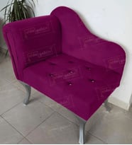 Yeni Model Tekli Köşe Koltuğu Josefin Bench Gümüş Ayak (Mor)
