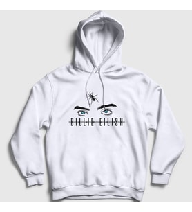 Presmono Unisex Gri Spider Billie Eilish Kapüşonlu Sweatshirt 154927tt (Beyaz)