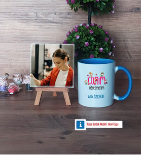 Öğretmenler Günü Hediyesi Fotoğraflı Dekoratif Taş, Kupa Bardak Beyaz Hediye (Model 4)