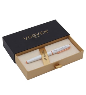 Vogven Marka İsme Özel Elit Roller Kalem - Lacivert (Beyaz)