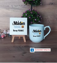 Maden Mühendisi Dekoratif Taş, Kupa Bardak Kırmızı Hediye (Model 4)