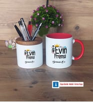 Evin Prensi Kalemlik, Kupa Bardak T Kişiye Özel Hediye (Model 5)