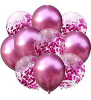 Sürpriz Uçan Konfetili Balon 50 Adet (Fuşya)