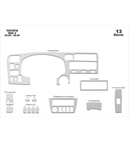 Meriç Toyota Rav 4 Ön Torpido Kaplama Maun 13 Parça 1994-2000 (Alüminyum)