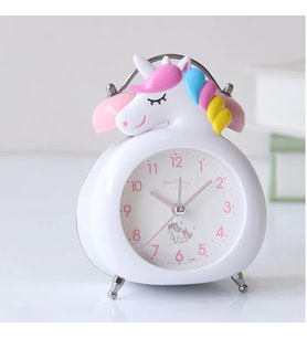 Sevimli Masa Üstü Unicorn Çalar Saat (Beyaz)