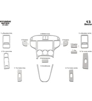 Meriç® Hyundai Matrix Ön Torpido Kaplama Maun 13 Parça 2006-2012 (Alüminyum)