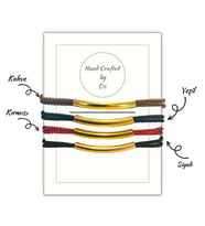 Handcraftedbyoz, Kadın, Gold Kordon Bileklikler (Siyah)