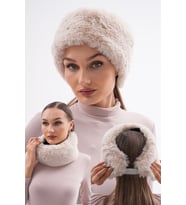 Peluş Bandana Şapka (Bej)