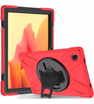 Samsung Galaxy Tab A7 10.4 T500 T505 T507 Kılıf Defender Askılı Zırhlı Tank Case (Kırmızı)