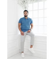 Paul Martin Polo Yaka %100 Pamuk Regular Fit T-shirt (Mavi)