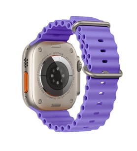 Ally Apple Watch 7-8 45mm 6-5-4 44mm Marine Silikon Kayış Kordon 3-2-1 42mm (Lila)