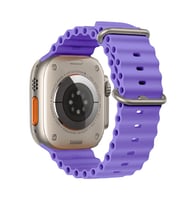 Ally Apple Watch 7-8 45mm 6-5-4 44mm Marine Silikon Kayış Kordon 3-2-1 42mm (Lila)