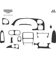 Meriç® Chevrolet Trailblazer Ön Torpido Kaplama Maun 13 Prç 2002-2007 (Karbon)