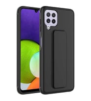 Galaxy A22 4G Kılıf Zore Qstand Katlanabilir Standlı Kılıf (Siyah)
