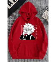 Unisex Killua Zoldyck Baskılı Sweatshirt (A.Kırmızı)