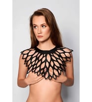 Damla Detaylı Şık Deri Harness Şal