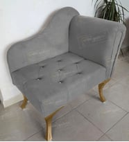 Yeni Model Ters Kol Tekli Köşe Koltuğu Josefin Bench Gold Ayak (Gri)