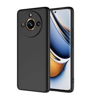 Realme 11 Pro Plus Kılıf Kamera Korumalı iÇi Süet Dokulu Lansman Tipi Silikon (Siyah)
