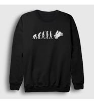Presmono Unisex Beyaz Evolution Evrim Motorsiklet Yarış Motoru Sweatshirt 442030tt (Siyah)