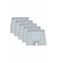 Jig 3 Adet Siyah Renk Likralı Boxer (Gri)