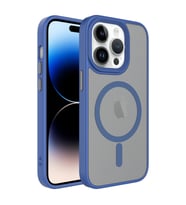 Vendas iPhone 12 Pro Max Uyumlu Flet Serisi Mat Arka Yüzey Wireless Şarj Destekli Magsafe Kılıf (Mavi)
