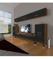 Decoraktiv Eko 9 Slm Std Silver Tv Ünitesi Tv Sehpası (Siyah - Ceviz)
