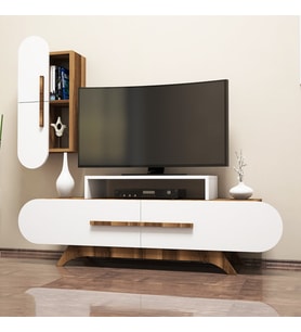 VARİANT ROSE DUVAR RAFLI TV ÜNİTESİ (Beyaz)