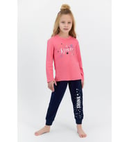 Roly Poly 2565 Garson Space Kız Çocuk Pijama Takımı (Pembe)