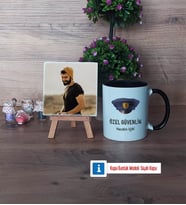 Özel Güvenlik Görevlisi Fotoğraflı Dekoratif Taş, Kupa Bardak Beyaz Hediye (Model 11)
