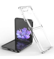 Galaxy Z Flip Kılıf Zore Kıpta Metal Görünümlü İnce Kılıf (Renksiz)