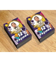 Uzay Temalı Kişiye Özel Resimli Doğum Günü Magneti  8x6 Cm 10 Adet (Çok Renkli)