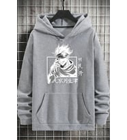 Unisex Jujutsu Kaisen Baskılı Sweatshirt (Gri)