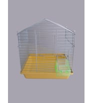 Kuş Kafesi Silver Galvaniz Tek Kapı Tek Yemlikli (Gri - Sarı)