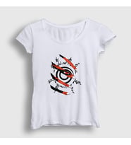 Presmono Kadın Sarı Kyuubi Anime Naruto T-Shirt 133789tt (Beyaz)