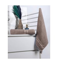 %100 Pamuk 2 Parça Kadın/Erkek Banyo Duş Hamam Havlu Seti 90x150 Cm (Kahverengi)