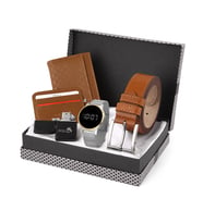 Polo Air Erkek Kol Saati Kemer Cüzdan Slim Kartlık Çakmak Set PL-0615E (Taba)